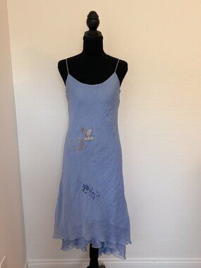 ✨ Z by Hip-Hop Sky Blue Embroidered & Beaded Top/Dress ✨ Size Small